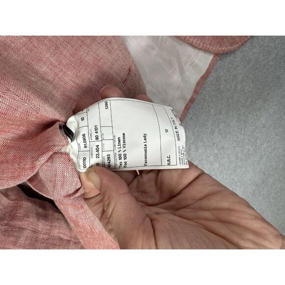 Faconnable 100% Linen Blazer Soft Red/Pink Jacket Made in Italy Sz 4 EUC Luxury - Picture 7 of 16